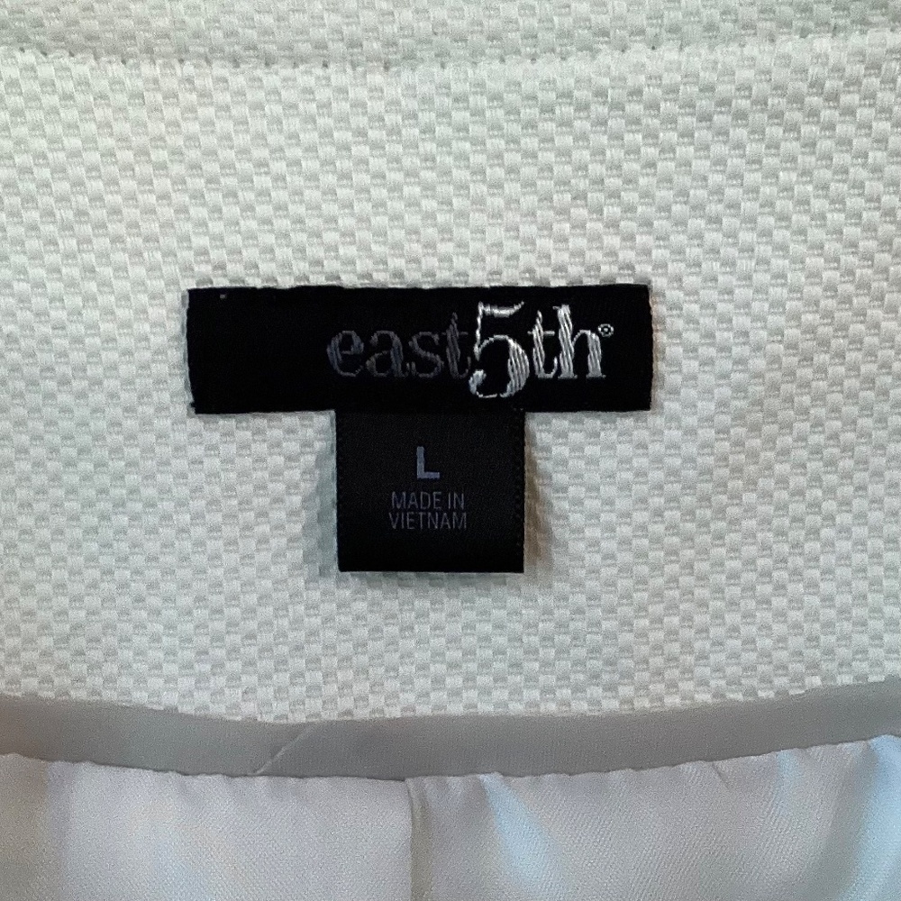 East 5th Women’s Jacket Size Large White Cotton Cropped Fully Lined - Picture 11 of 14